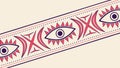 Abstract eye pattern border, modern and mystical design, vector design Generative AI Royalty Free Stock Photo