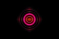 Abstract eye pink light effect with sound waves oscillating background Royalty Free Stock Photo