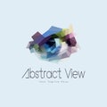 Abstract Eyes View mosaic logo template design for brand or company and other