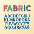 Abstract Fabric Font and Numbers