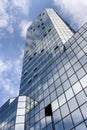 Abstract facade of blue glass modern building skyscrapers Royalty Free Stock Photo