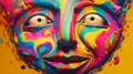 Abstract face artistic colorful fantasy background wallpaper ai generated