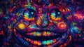 Abstract face artistic colorful fantasy background wallpaper ai generated