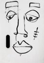 Abstract face drawing, street art