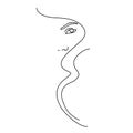 Abstract face line drawing. Beauty Woman Portrait minimalistic style 20