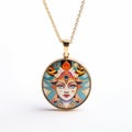 Abstract Face Pendant Necklace Inspired By Maharaja