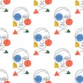 Abstract Faces and Geometric Shapes Pattern portrait Royalty Free Stock Photo