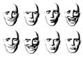 Abstract Facial Expressions Man