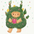 Abstract fairy creature. Cute fantasy forest character. Lovely monster