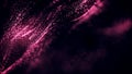 Abstract fairytale background and texture, pink and magenta tones.Thousand small glowing particles flying black background