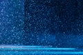 Abstract Falling Snow On Dark Blue Background Royalty Free Stock Photo