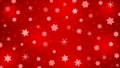 Abstract Falling Snowflakes in Blurred Red Background Royalty Free Stock Photo