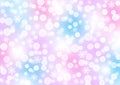 Abstract Falling Snowflakes and Lights Bokeh in Pastel Blue Pink Purple Background Royalty Free Stock Photo