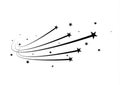 Abstract Falling Star Vector - Black Shooting Star with Elegant Star Trail on White Background - Meteoroid, Comet Royalty Free Stock Photo