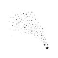 Abstract Falling Star Vector. Black Star with on White Background. Meteoroid, Comet, Asteroid, Stars Royalty Free Stock Photo