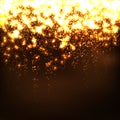 Abstract Falling Stars - Golden Bright Glowing Particle Effect