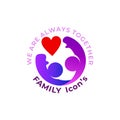 Abstract Family icon with circle design social, colorful logos, love