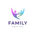 Abstract family icon. Together symbol. Template logo design. Community, love and support concept. People connection Royalty Free Stock Photo