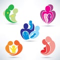 Abstract family icons set Royalty Free Stock Photo