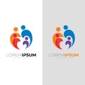 Abstract family logo with colorful design template, charity icon Royalty Free Stock Photo