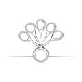 Abstract fan of small surgical scissors in a single line drawing style Royalty Free Stock Photo