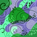 Abstract fancy bright pattern in green and lilac colors