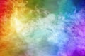 Abstract fantastic image with heavenly light and rainbow colored smoke Royalty Free Stock Photo