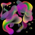 Abstract fantasy background with bright iridescent figures