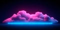 Abstract Fantasy Background Of Colorful Sky With Neon Clouds - A Woman Sitting On A Swing Royalty Free Stock Photo