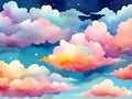 abstract fantasy background. Half moon, stars and clouds on the dark night sky background Royalty Free Stock Photo