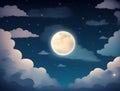 abstract fantasy background. Half moon, stars and clouds on the dark night sky background Royalty Free Stock Photo