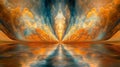 Abstract Fantasy Landscape with Orange and Blue Clouds Royalty Free Stock Photo