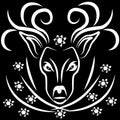 White wild deer abstract logo.