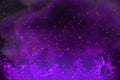 Abstract dynamic fantasy purple fire and smoke colorful background with sparks and fume Royalty Free Stock Photo