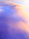 Abstract fantasy softly blue mountain clouds background, Gold fog with sun highlight on blue sky and moving cloud before sunset