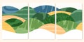 Abstract farm agriculture template. Green field pattern, eco background, nature landscape vector illustration with Royalty Free Stock Photo