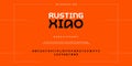 Rusting Xiao font alphabet vector illustrations