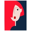 Abstract fashion portrait in trendy colors. beauty, style and fashion in a minimalistic image