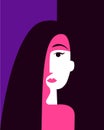 Abstract fashion portrait in trendy colors. beauty, style and fashion in a minimalistic image