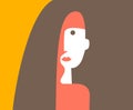 Abstract fashion portrait in trendy colors. beauty, style and fashion in a minimalistic image