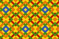 Geometric seamless pattern with celtic ornament of red, blue, green, orange, and yellow shades Royalty Free Stock Photo