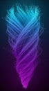 Abstract feather shape with gradient lighting and streaks of light nd subject oriented Royalty Free Stock Photo