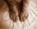 Abstract female bare feet of cloth Royalty Free Stock Photo