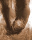 Abstract female bare feet of cloth Royalty Free Stock Photo