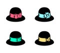 Abstract female retro hats