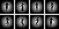 Abstract female silhouettes with background Royalty Free Stock Photo
