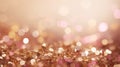 Abstract festive background of pink and gold confetti with a blurred bokeh effect, symbolizing celebration and joy. Royalty Free Stock Photo