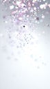 Abstract Festive Background with Shimmering Pink and Silver Glitter Particles and Soft Pastel Bokeh Lights on Light Grey Gradient Royalty Free Stock Photo