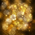 Abstract festive blurred background with sparkling bokeh lights, glittering stars