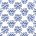 Abstract festive Christmas snowflake pattern on blue background